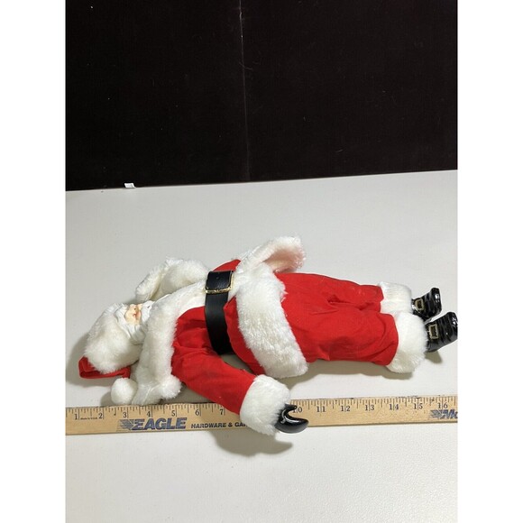 Vintage 16" Santa Claus Doll-Ceramic Face, Mittens And Boots-Christmas Holiday - Picture 3 of 4